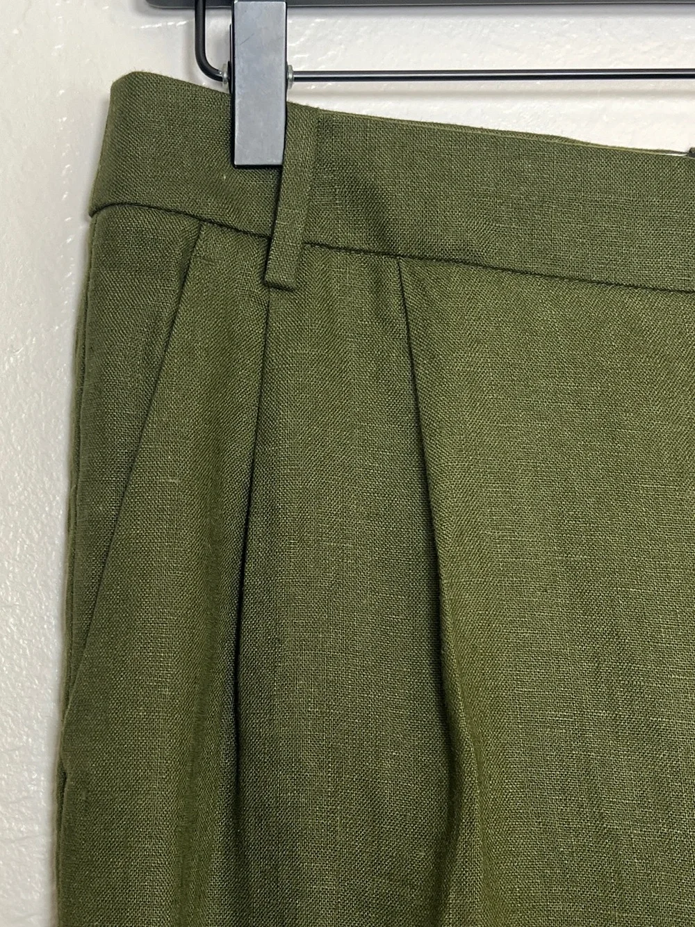 BANANA REPUBLIC Women’s Size 4 Camo Green Palma Straight-Leg Linen Pant